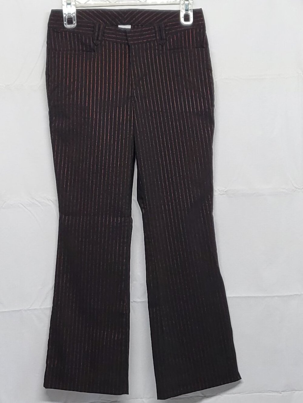 Vintage Y2k Ellemenno Flare Pants Womens Junior Size 5 Stretch Striped Office